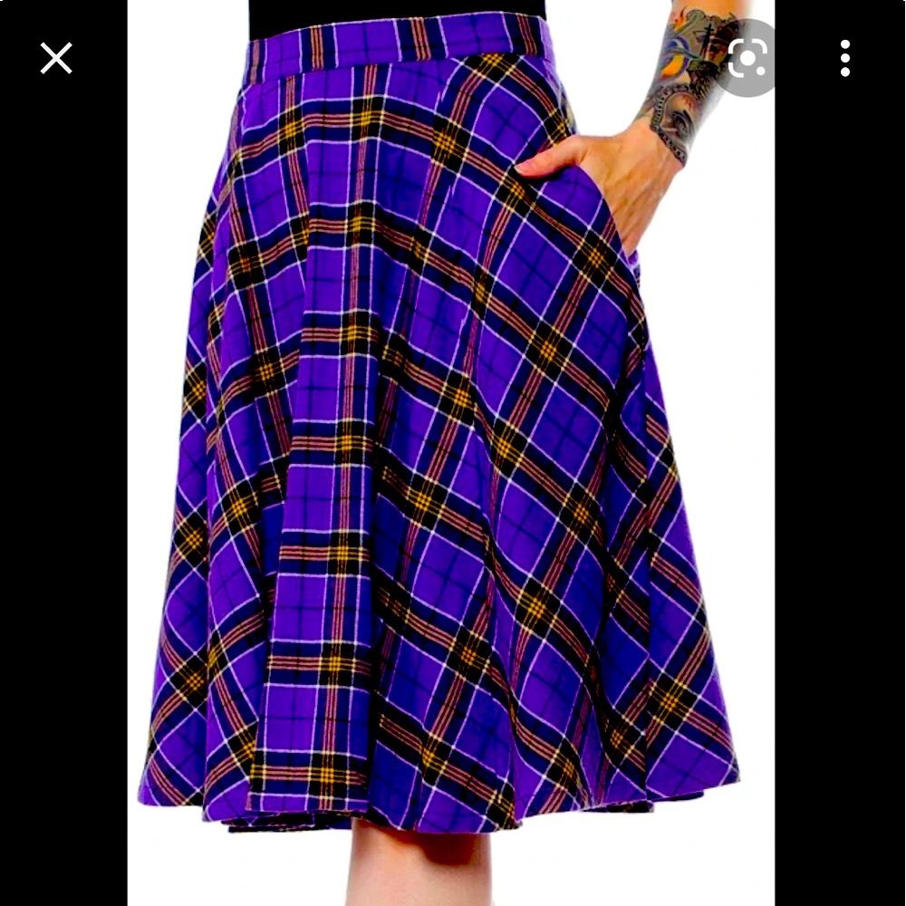 Sourpuss purple plaid skirt